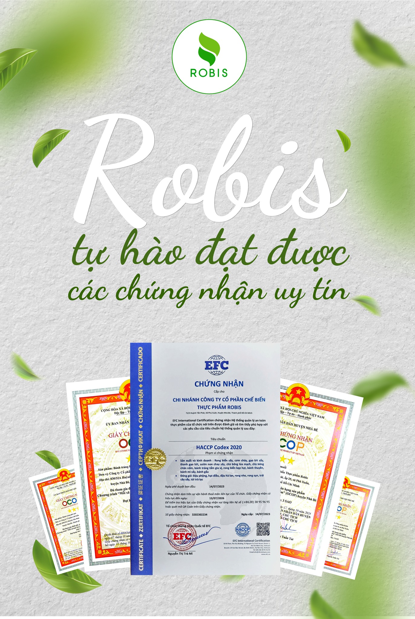 Giấy chứng nhận ROBIS